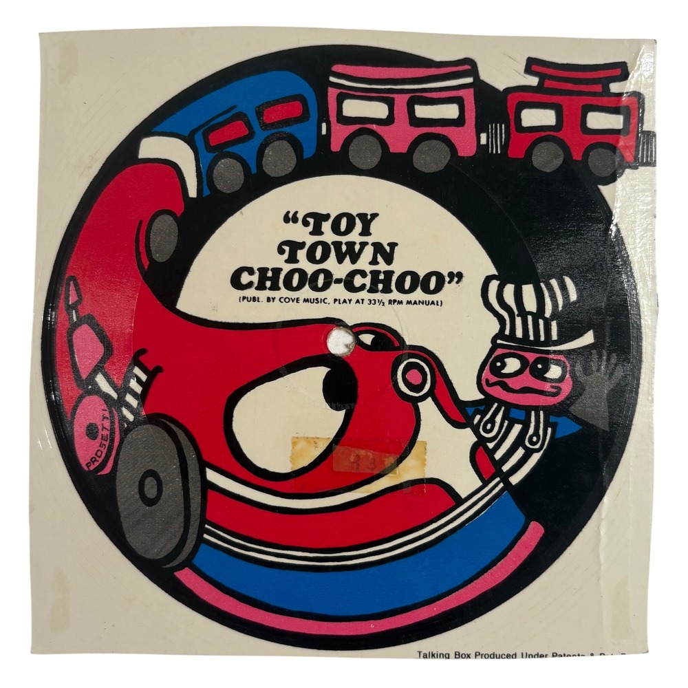 Vintage Toy Town Choo-Choo Talking Box Picture Record Cove Music 33 1/3 RPM